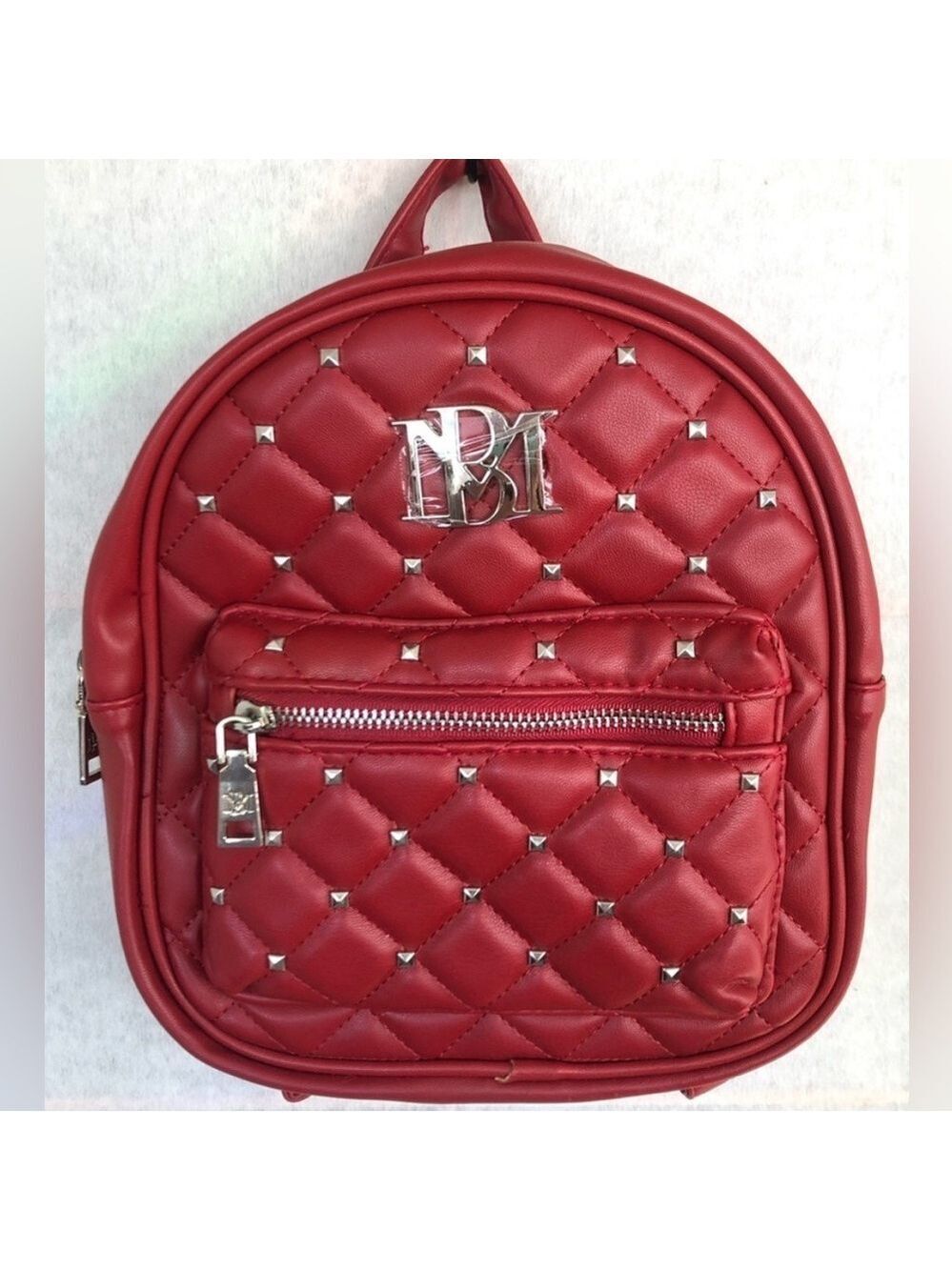 Badgley Mischka Mini Studded Red Backpack